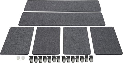 ReFocus Raw Clamp-On Acoustic Desk Divider Mounted Privacy Panel Set – Reduce Noise & Visual Distractions for Office, Study (Anthracite Gray, 2× Long (59"×16") + 4× Short (23.6"×16"))
