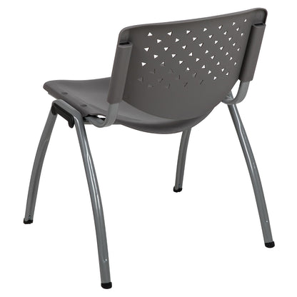 5 Pack 880 lb. Capacity Gray Plastic Stack Chair | Comfortable Seating with Durable Design