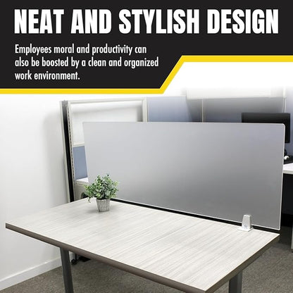 OBEX Clear Acrylic Desk Mounted Privacy Panel, 24" x 48", Clear