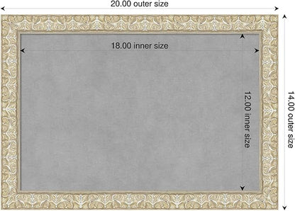 Amanti Art Silver Framed Magnetic Board 14x20 Small Vision Board for use with Magnets, 100% Metal Sheet to Display Items as Office Decor or for Home Organization in mudroom, Kitchen or Kids Room