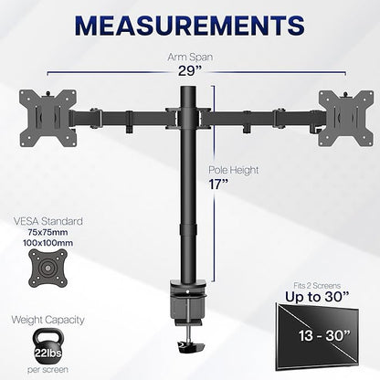 VIVO Dual Monitor Desk Mount (Black)