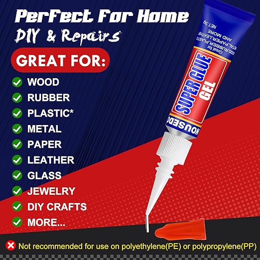 12 x 3g Super Glue Gel, Fast Strong Adhesive, Strong Cyanoacrylate (CA) Glue for Plastic, Metal, Ceramic, Leather, Wood, DIY Crafts and More – Quick Dry, Thick Formula, All-Purpose Instant Bond