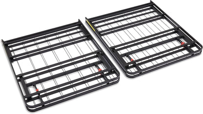 Bed Frame with Storage, Foldable Metal Platform, Sturdy Steel, No Box Spring Needed, 14-Inch High, Tool-Free Setup, Queen Size, Black
