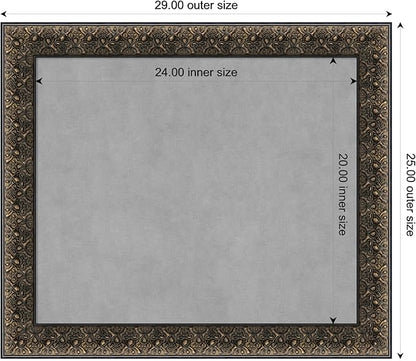 Amanti Art Black Framed Magnetic Board 25x29 Medium Vision Board for use with Magnets, 100% Metal Sheet to Display Items as Office Decor or for Home Organization in mudroom, Kitchen or Kids Room