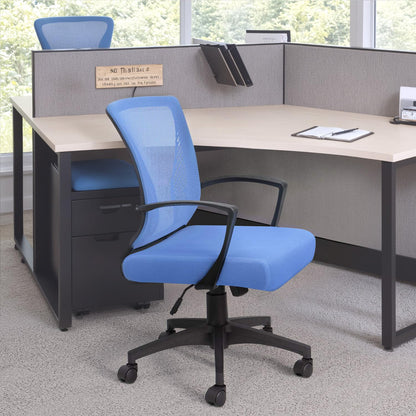 Office Chair Ergonomic Computer Desk Mesh Chair Mid Back Swivel Lumbar Support with Armrest (1, Blue)