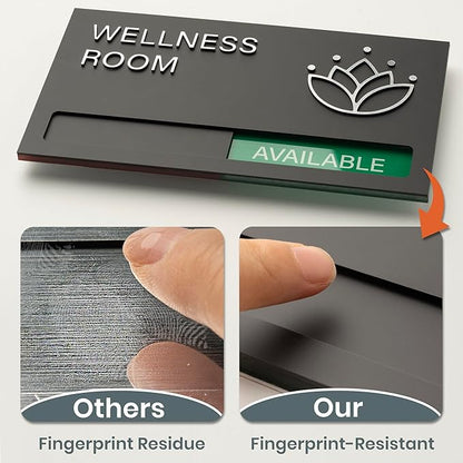 Wellness Room Sign - Do Not Disturb, Door Signs for Office Business, In Use/Available Slider Indicator Tell Whether Room is Vacant Occupied