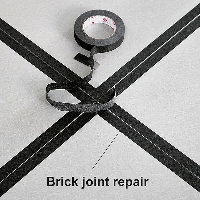 BOMEI PACK Black Painters Tape 1 Inch Bulk - Paint Tape 10 Rolls x 1 Inch x 55 Yards - Painter's Tape Black Masking Tape for Walls Painting, DIY Crafting, and School Projects, Total 550 Yards