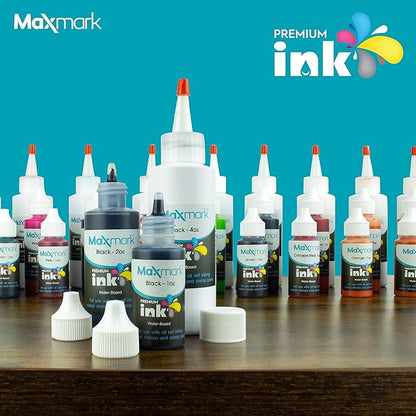 MaxMark Premium Refill Ink with Control Tip Bottle for Self-Inking Stamps, Orange Color - 1 oz.
