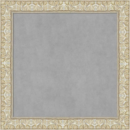 Amanti Art Silver Framed Magnetic Board 14x14 X-Small Vision Board for use with Magnets, 100% Metal Sheet to Display Items as Office Decor or for Home Organization in mudroom, Kitchen or Kids Room