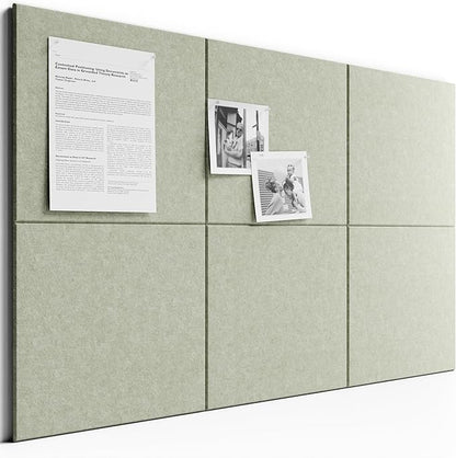 Bumusty Large Cork Board 36"x24" Alternative - 6 Pack Felt Wall Tiles with 40 Safe Removable Adhesive Tabs, 30 Pushpins, Cork Boards for Walls Pin Board Bulletin Board Office Decor (Sage)