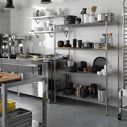 Regal Altair 21" Deep x 48" Wide x 64" Height Wire Shelving Kit | 4-Tier | NSF Commercial Storage Rack Unit