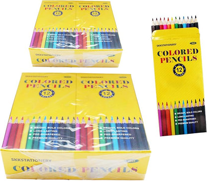 SKKSTATIONERY 288Pcs Colored Pencils, Coloring pencils Pre-sharpened, Back to school, 12 Colors, 12pcs/box, Total 288Pcs Color pencil set