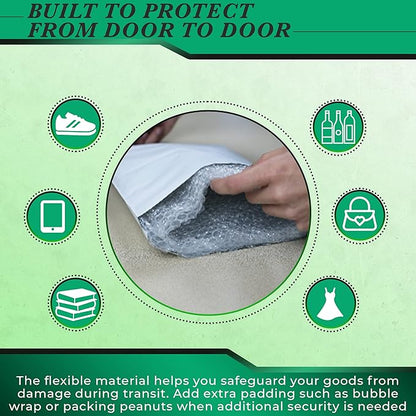 500 Pack Secure Seal White Poly Mailers - 19x24 Safe Shipping Bags - E-Commerce Self Sealing 2 Mil Poly Envelopes for Shipping