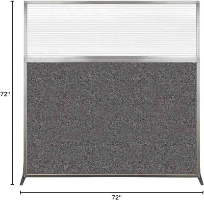 Versare Hush Screen Portable Room Divider | Workstation Wall Divider | Freestanding Privacy Hush Panels | Clear Fluted Windows | Fabric Office Divider Screen | Great for Room Separation