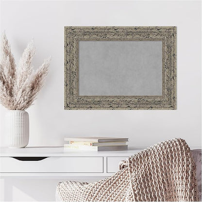 Amanti Art Silver Framed Magnetic Board 17x23 Small Vision Board for use with Magnets, 100% Metal Sheet to Display Items as Office Decor or for Home Organization in mudroom, Kitchen or Kids Room