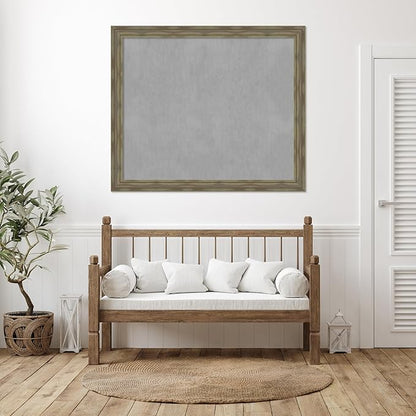 Amanti Art Grey Framed Magnetic Board 46x54 Oversize Vision Board for use with Magnets, 100% Metal Sheet to Display Items as Office Decor or for Home Organization in mudroom, Kitchen or Kids Room