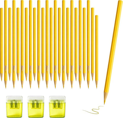 36 Piece Yellow Colored Pencils Set with Sharpener, Pre-Sharpened Professional Wooden Art Pencils for Artists Drawing and Sketching, Premium Colored Tone Supplies Delivering Detailed Painting(Yellow)