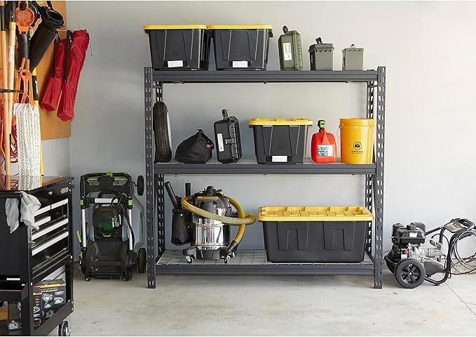Ironton Industrial Shelving Rack, 3 Storage Shelves Steel Construction 3-Tier Rack with 2000-Lb Load Capacity Per Shelf, Garage Storage Rack