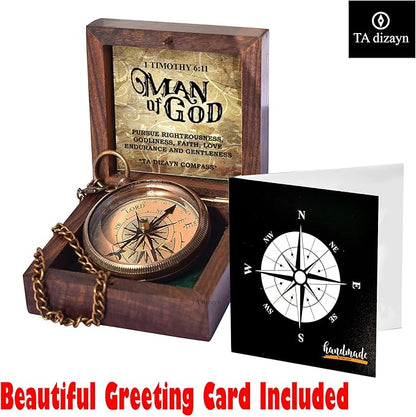 For I Know The Plans I Have For You, Jeremiah 29:11, Solid Brass Directional Engraved Compass, Baptism Gifts for Boys Girls, First Communion, Christian Gifts for Men, First Confirmation Gifts for Boys