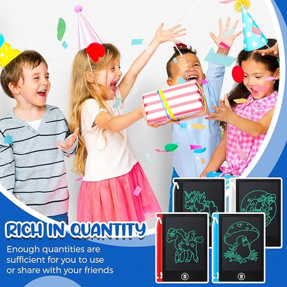 Zhehao 24 Pack LCD Mini Writing Tablet for Kids 4.5 Inch Doodle Board Bulk Erasable Reusable Electronic Drawing Pad Birthday Party Favors Goodie Bag Classroom Gifts(Blue,Black,White,Red)