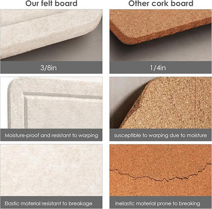 Large Bulletin Board - 72 x 48 Inches, Decorative Felt Pin Board for Wall - 6' x 4' Foldable Photo Display Board with Self-Adhesive Tape, Includes 20 Push Pins - Oatmeal