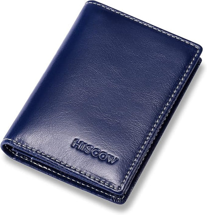 Leather Business Card Case Holder for Men & Women, Italian Calfskin