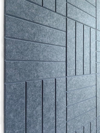 DECORITA Felt Bulletin Board Tiles | Modern Cork Board Alternative | Large Cork Boards for Walls | Aesthetic Felt Wall Panels for Office & Home Decor | Pinboard & Photo Board (12-Pack) | Denim Blue