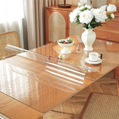 OstepDecor Clear Table Cover Protector 27 x 47 Inch, 1.5mm Thick Plastic Table Cover, Dining Table Protector Pad, Waterproof & Easy Cleaning PVC Desk Mat for Dresser, Coffee & Kitchen Wooden Tabletop