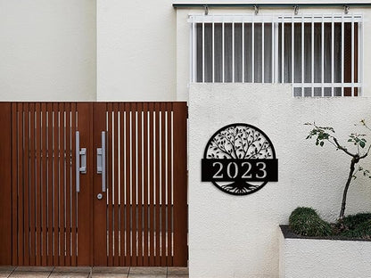 Tree Of Life Metal Wall Art Address Plaque,Custom House Address Plaques Sign, Address Numbers For Houses, Address Plaques for House, Front Door Outdoor Address Plaques Signs, Housewarming Gift
