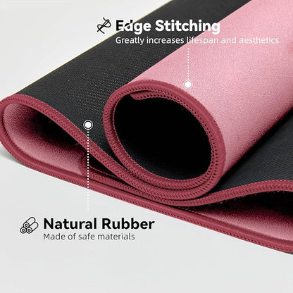 Reniteco Waterproof Large Gaming Mouse Pad with Durable Stitched Edges, Non-Slip Rubber Base, Grainy Jacquard Mouse Mat Desk Pad for Home Office Gaming, 27.6"x11.8"x0.12", Pink
