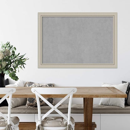 Amanti Art Silver Framed Magnetic Board 28x40 Large Vision Board for use with Magnets, 100% Metal Sheet to Display Items as Office Decor or for Home Organization in mudroom, Kitchen or Kids Room
