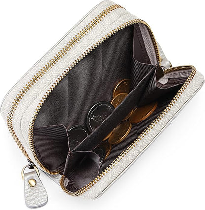 GOIACII Small Genuine Leather Wallet for Women, RFID Blocking Credit Card Holder Wallet