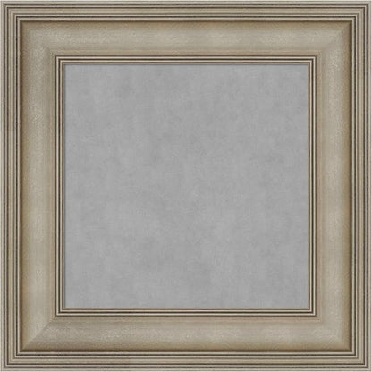 Amanti Art Silver Framed Magnetic Board 17x17 X-Small Vision Board for use with Magnets, 100% Metal Sheet to Display Items as Office Decor or for Home Organization in mudroom, Kitchen or Kids Room