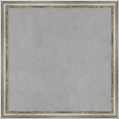 Amanti Art Silver Framed Magnetic Board 18x18 Small Vision Board for use with Magnets, 100% Metal Sheet to Display Items as Office Decor or for Home Organization in mudroom, Kitchen or Kids Room