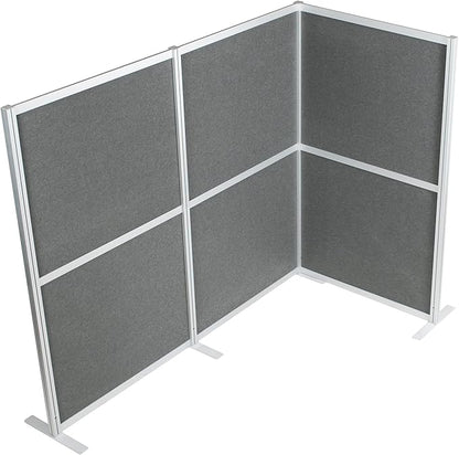 VIVO L-Shape Modular Corner Wall System, 3 Panels, Modern Professional Office Cubicle Dividers, Freestanding Privacy Screen, 66 inches High, Dark Gray, PP-MWS63D-L