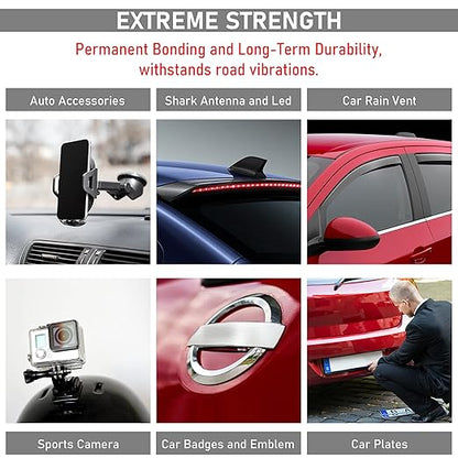 CANOPUS Double Sided Tape, 5952 Heavy Duty Mounting Tape, Strong Bond & Weatherproof Seal Strip for Automotive Mounting, Picture and Photo Frame, Poster, Craft, 2 in x 15 ft, Black, Made in USA