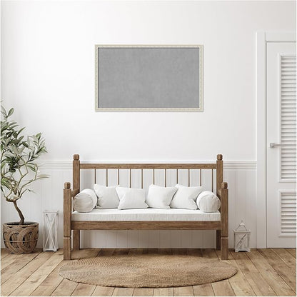 Amanti Art Silver Framed Magnetic Board 26x42 Large Vision Board for use with Magnets, 100% Metal Sheet to Display Items as Office Decor or for Home Organization in mudroom, Kitchen or Kids Room