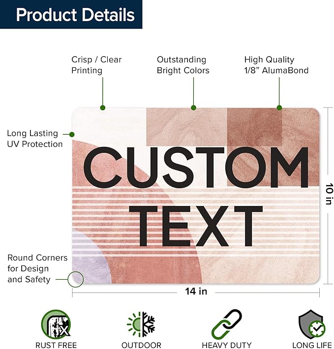 Custom Sign, Custom Street Sign, 11 Font Colors, 13 Font Styles, 4 Hole Options, 22 Sizes, 10x14 Inches, Rust Free DiBound, Fade Resistant, Made in USA by My Sign Center (Mid-Century Modern 1)