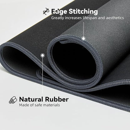 Reniteco Waterproof Large Gaming Mouse Pad with Durable Stitched Edges, Non-Slip Rubber Base, Grainy Jacquard Mouse Mat Desk Pad for Home Office Gaming, 31.5''x11.8''x0.12'', Deep Gray