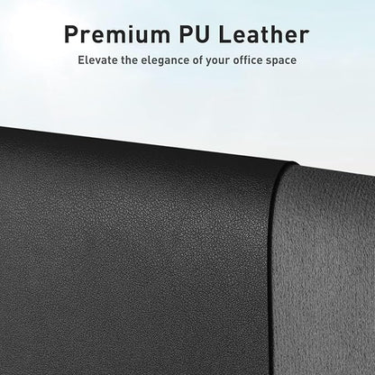 Aothia Leather Desk Pad Protector, Mouse Pad, Office Desk Mat, Non-Slip PU Leather Desk Blotter, Laptop Desk Pad, Waterproof Desk Writing Pad for Office and Home (Black,36" x 17")