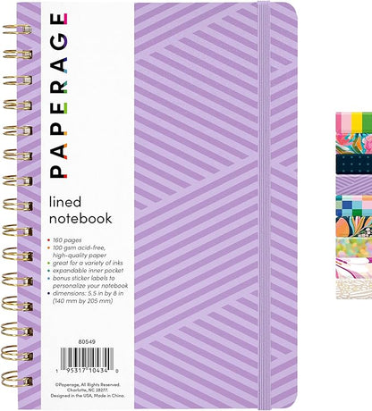 PAPERAGE Lined Spiral Journal Notebook