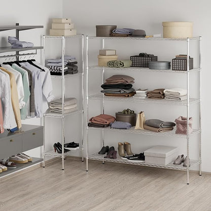 Regal Altair 21" Deep x 60" Wide x 74" Height Wire Shelving Kit | 5-Tier | NSF Commercial Storage Rack Unit