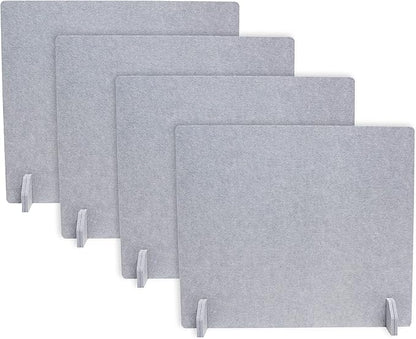 Planche Acoustic Freestanding Desk Divider - Noise Reducing Desk Privacy Panel - Library & Office Furniture Partition - Workstations Shield Barrier - Instant Wall Desk 20" H x 24" W (4 Pack, Stone)