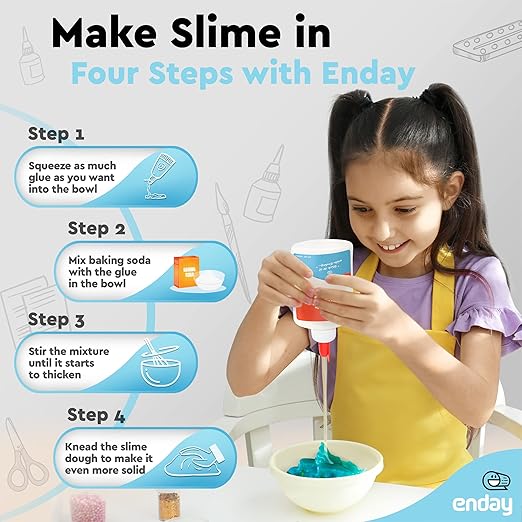 Liquid Glue (24 Pack) - 4 oz Washable School Glue, White Glue Bottles, Glue Bulk, Non-Toxic Liquid Glue for Kids - Glue for Slime, Arts and Craft Glue - by Enday
