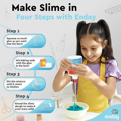 Liquid Glue (24 Pack) - 4 oz Washable School Glue, White Glue Bottles, Glue Bulk, Non-Toxic Liquid Glue for Kids - Glue for Slime, Arts and Craft Glue - by Enday