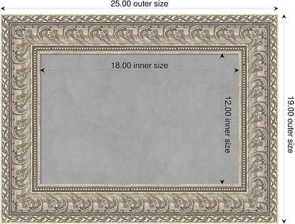 Amanti Art Silver Framed Magnetic Board 19x25 Small Vision Board for use with Magnets, 100% Metal Sheet to Display Items as Office Decor or for Home Organization in mudroom, Kitchen or Kids Room