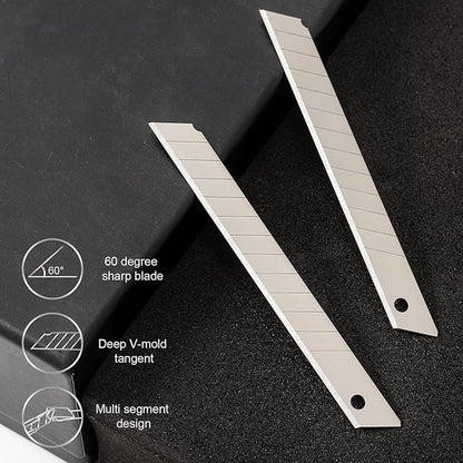 Gomake 100PCS 9mm Box Cutter Knife Replacement Blades 60 Degree Carbon Steel 9mm Snap Off Blades,Fits Most Retractable Knives