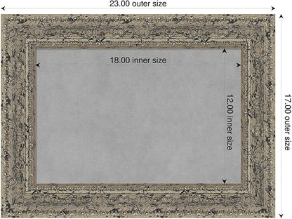 Amanti Art Silver Framed Magnetic Board 17x23 Small Vision Board for use with Magnets, 100% Metal Sheet to Display Items as Office Decor or for Home Organization in mudroom, Kitchen or Kids Room