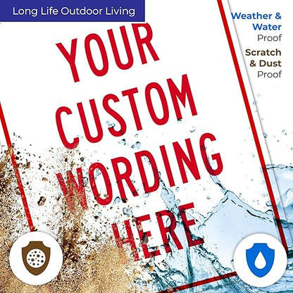 Custom Sign, Personalized Metal Signs, Customize for Office, Business, Workplace, office, Home, Airbnb, Delivery Signs, 24x30 Inches, Rust Free .063 Aluminum, Made in USA