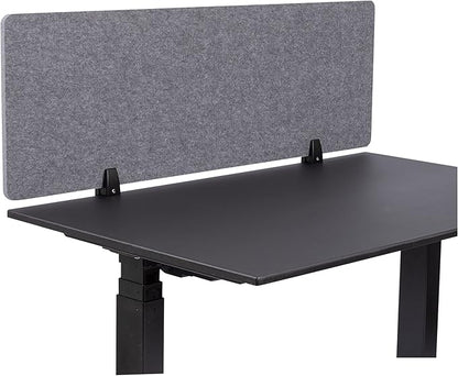 Stand Up Desk Store ReFocus Raw Clamp-On Acoustic Desk Divider Mounted Privacy Panel to Reduce Noise and Visual Distractions (Castle Gray, 47.25" x 16")
